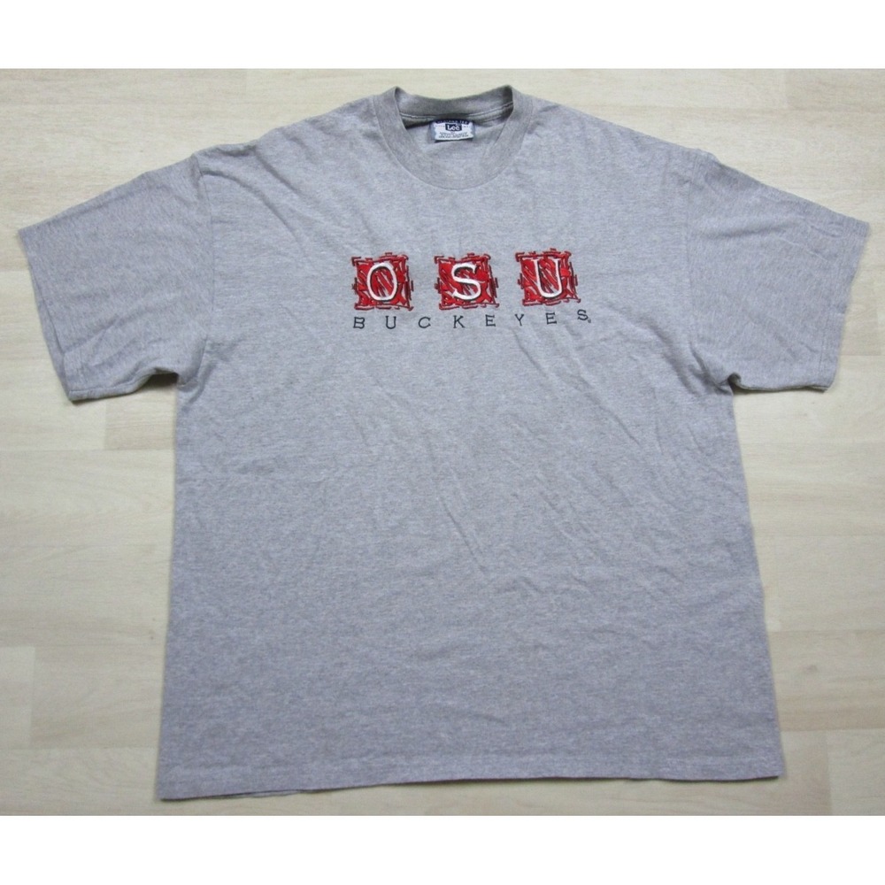 Vintage 90s Ohio State Buckeyes T-Shirt (XL) NCAA Football Lee Embroidered